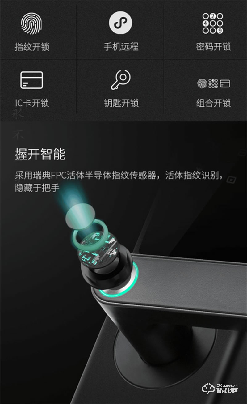 智享一家智能鎖 ZH2一握開智能門鎖