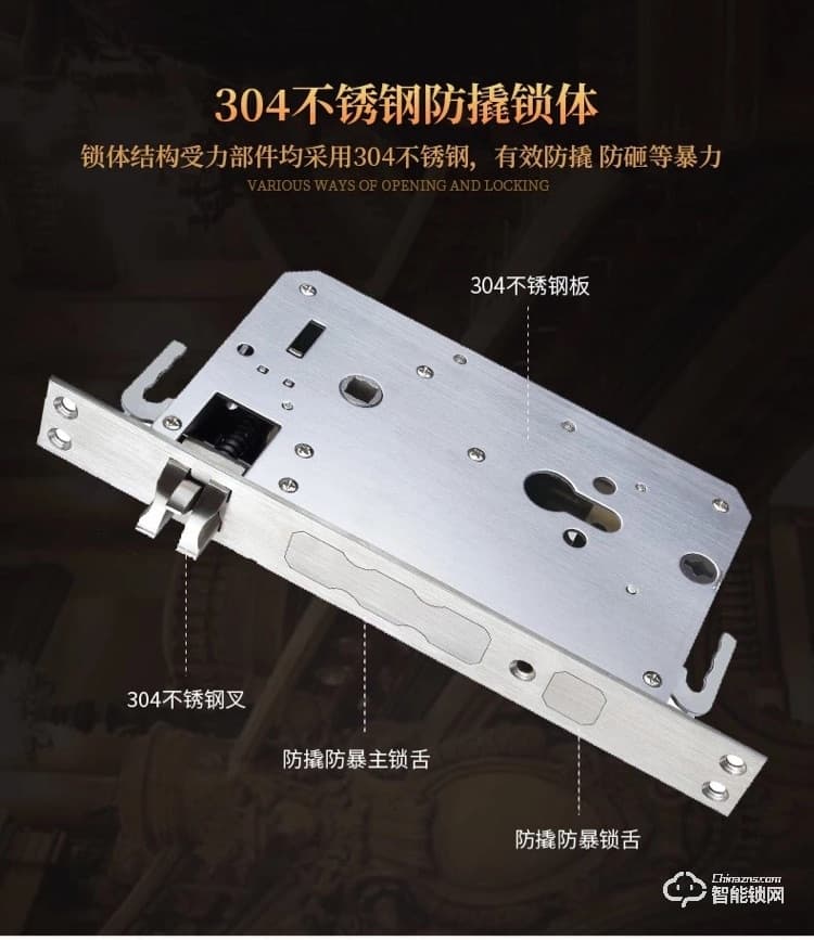 索立捷智能鎖 S-128防盜門歐式半自動別墅門指紋智能鎖