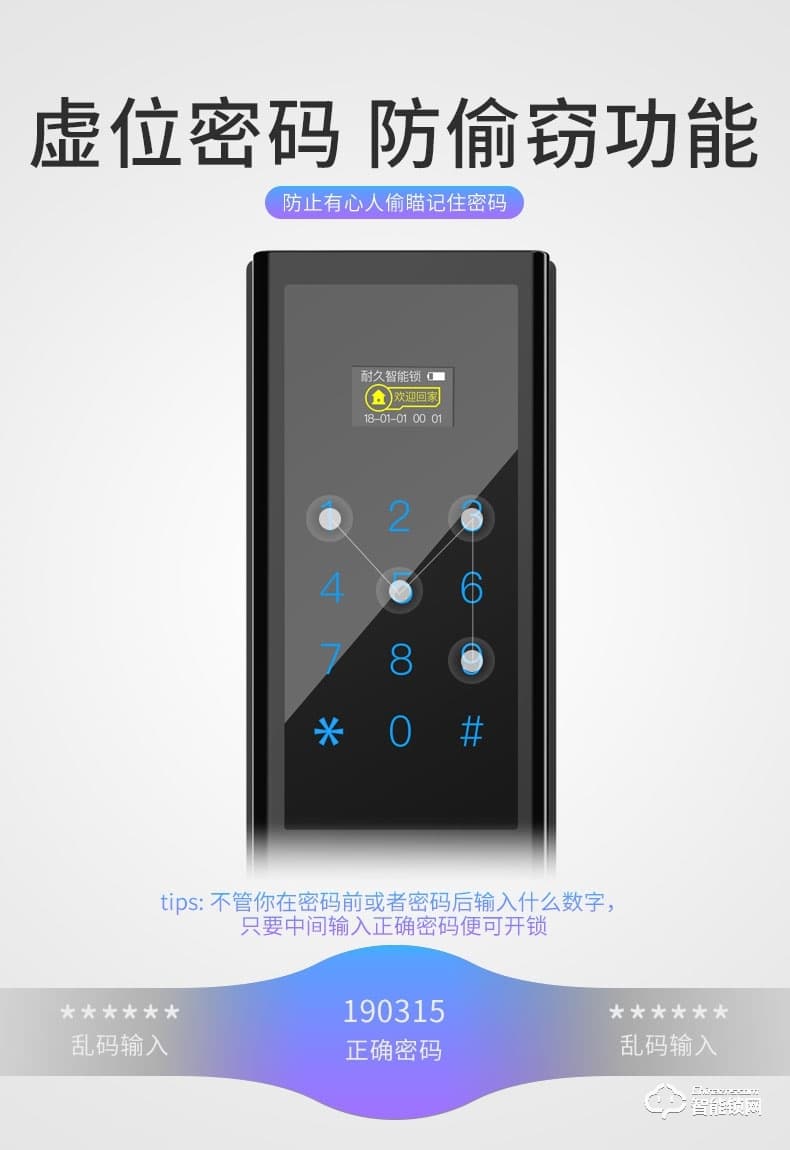 凌仕智能鎖 N2 一握開指紋鎖家用防盜門鎖