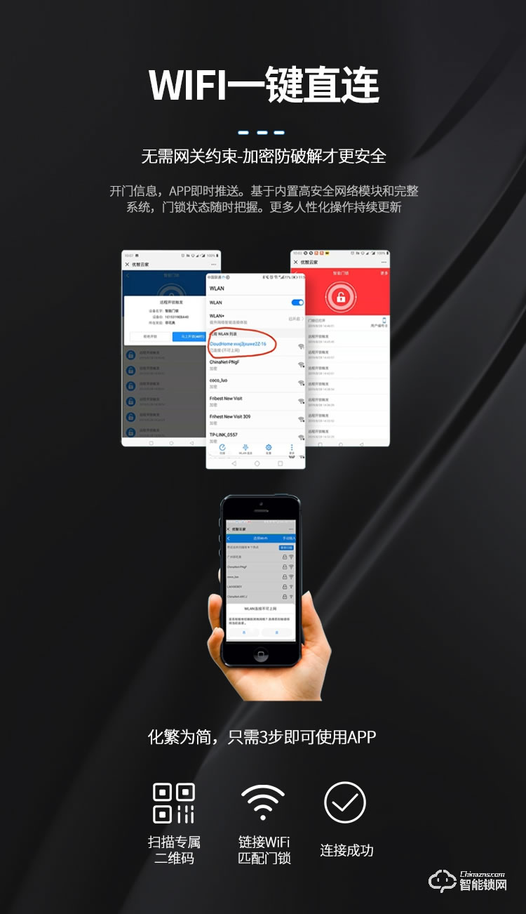 菲花奧智能鎖 防盜門遠程電子密碼磁卡鎖