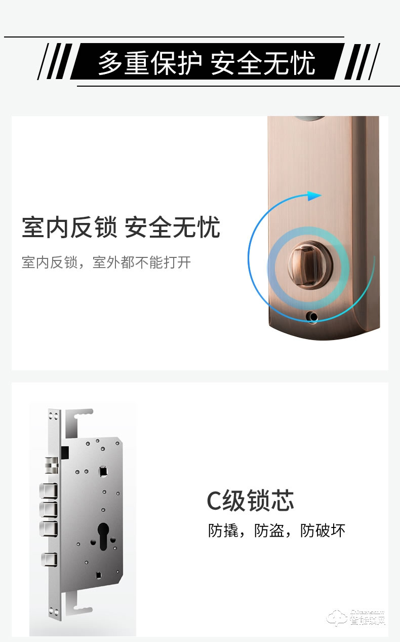 紐冠智能鎖 N803防盜門滑蓋電子門鎖