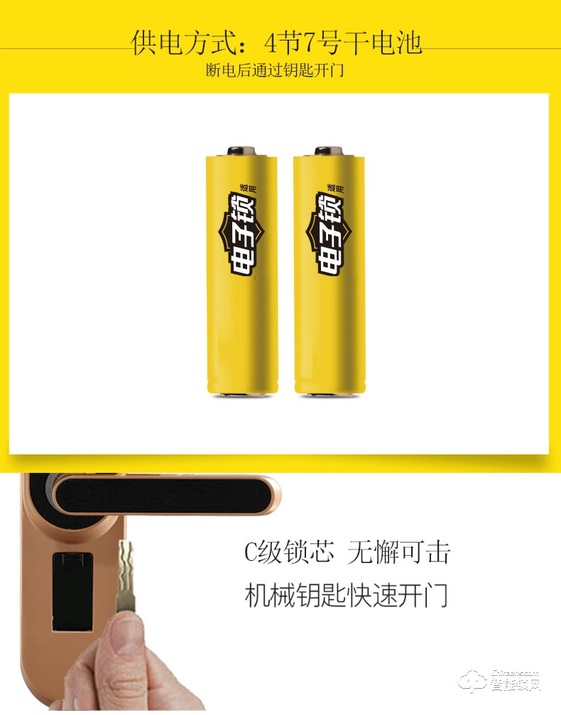 紐冠智能鎖 N550家用防盜門半導(dǎo)體指紋鎖