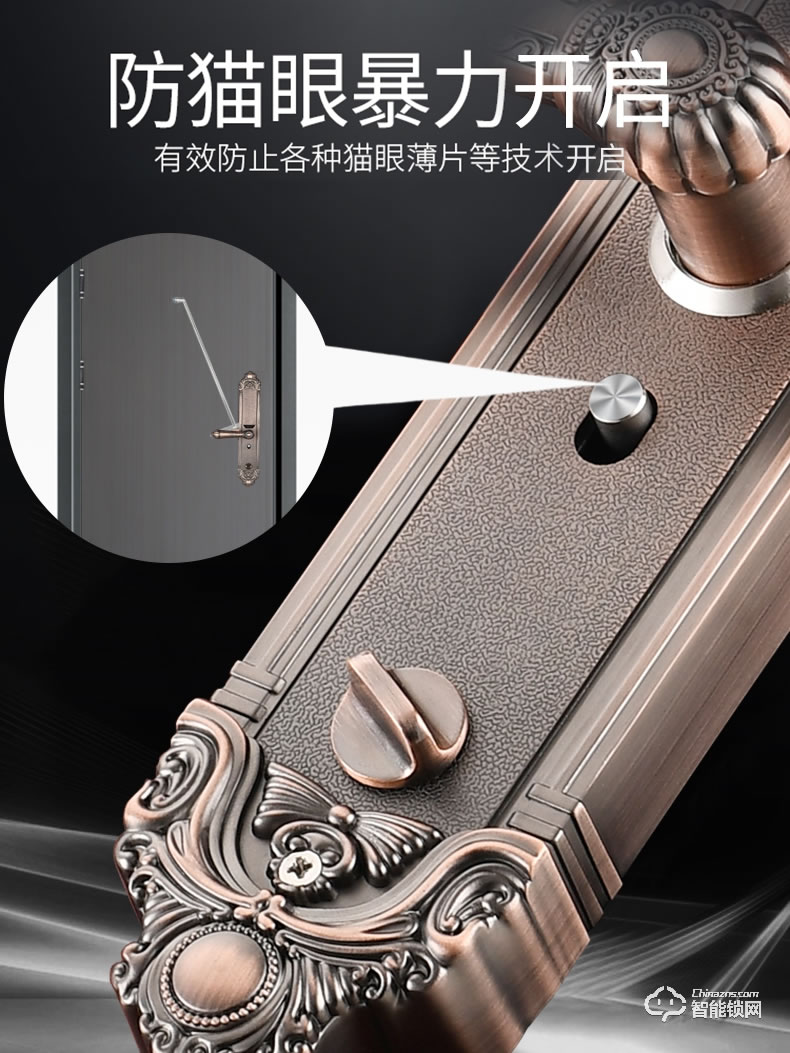 幻侶智能鎖 龍頭別墅門全自動(dòng)雙開門智能密碼鎖