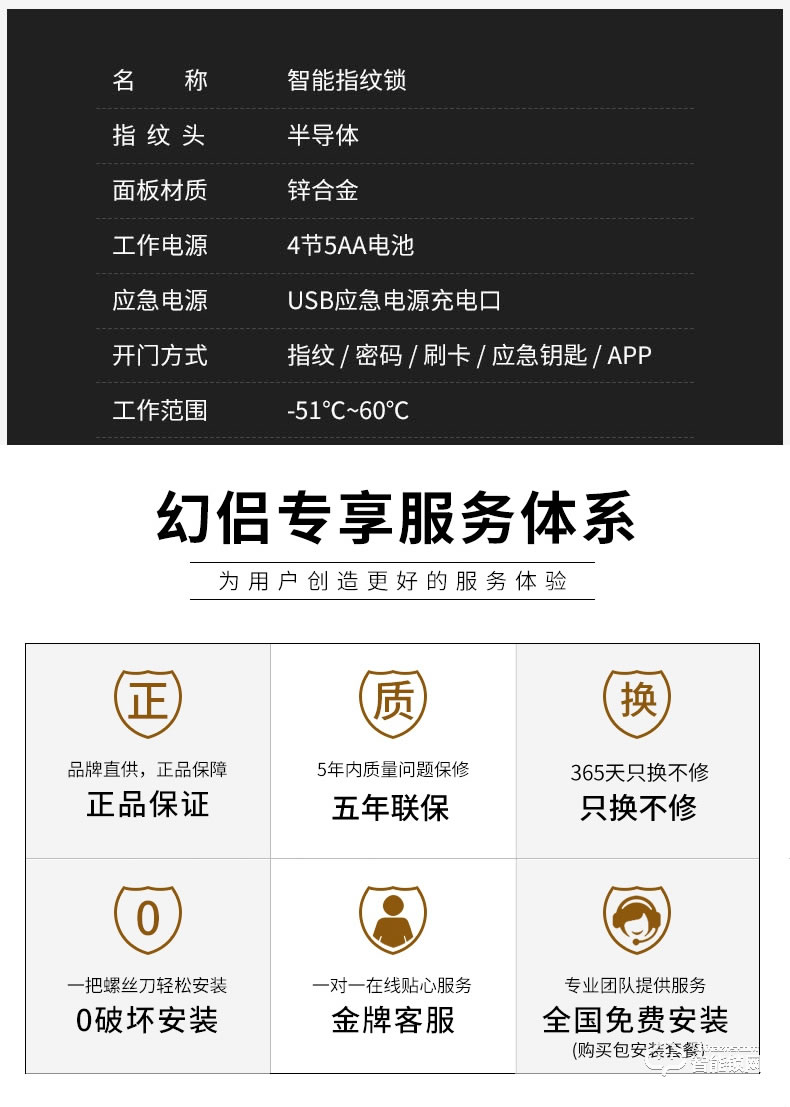 幻侶智能鎖 龍頭別墅門全自動(dòng)雙開門智能密碼鎖