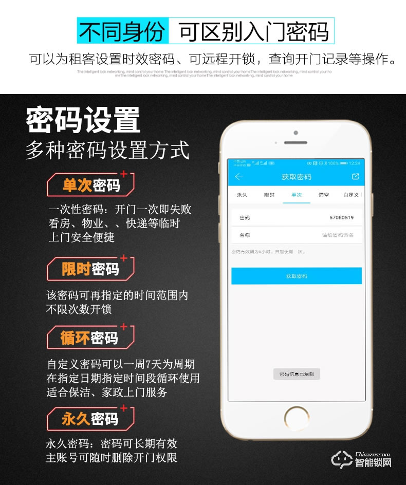 云訊智能鎖 M1防盜木門出租房密碼鎖