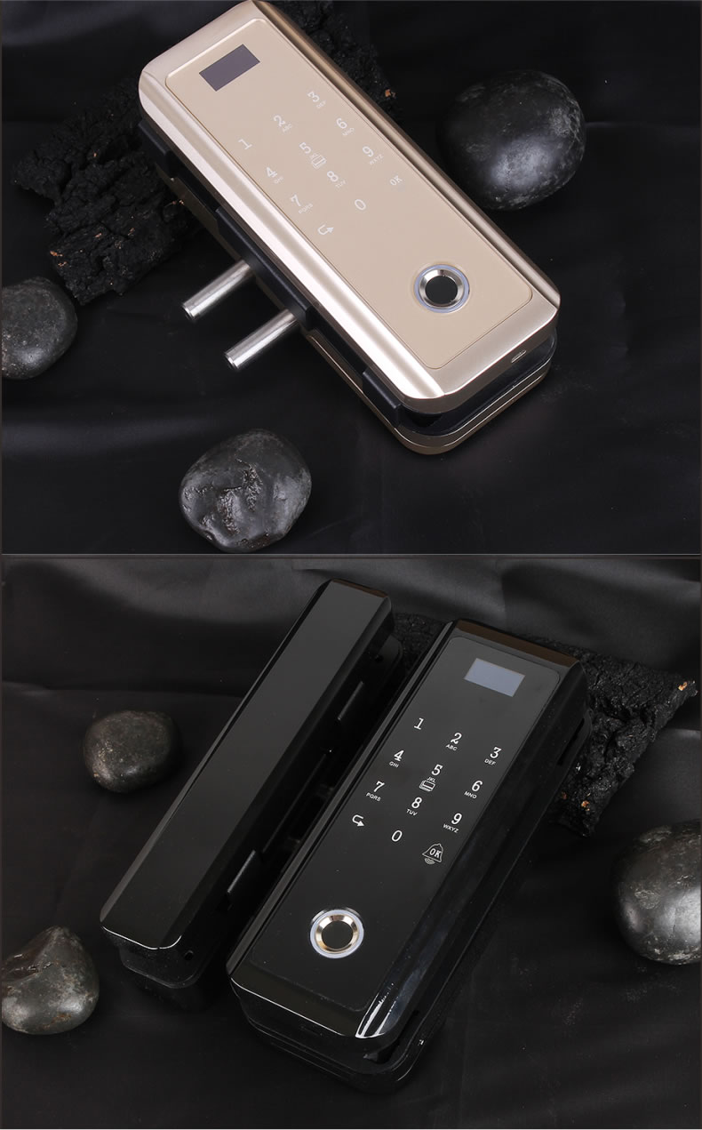 新視圖智能鎖 X380雙門免開孔玻璃門指紋鎖