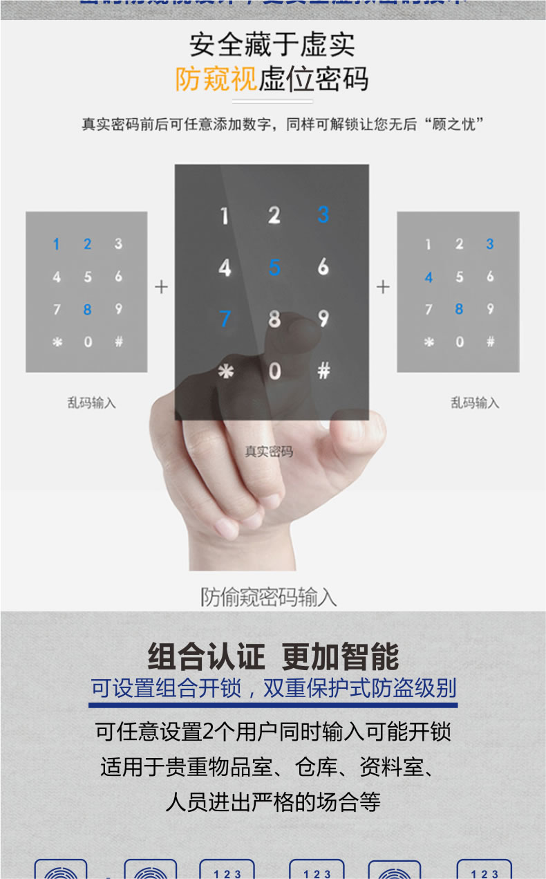 新視圖智能鎖 X380雙門免開孔玻璃門指紋鎖