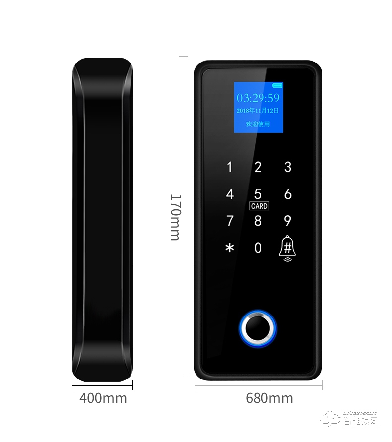 新視圖 ZZL002指紋鎖免開孔玻璃門鎖