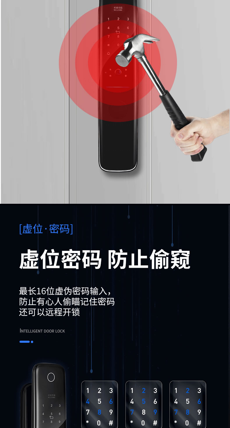 新視圖智能鎖  LH001全自動可視貓眼智能門鎖