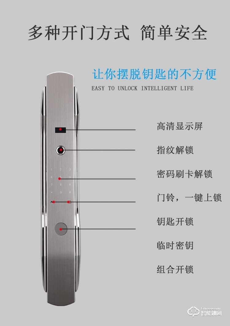 比利熊智能鎖 Z7防盜門密碼鎖電子家鎖