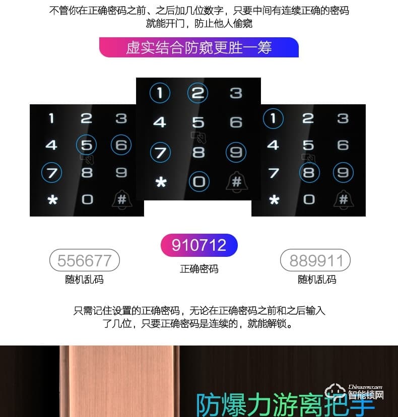 比利熊智能鎖 815全自動下滑蓋智能鎖