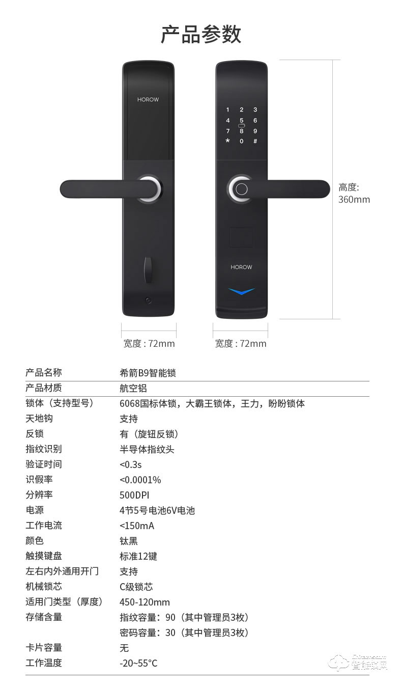 希箭智能鎖 B9家用防盜門電子鎖全自動刷卡鎖
