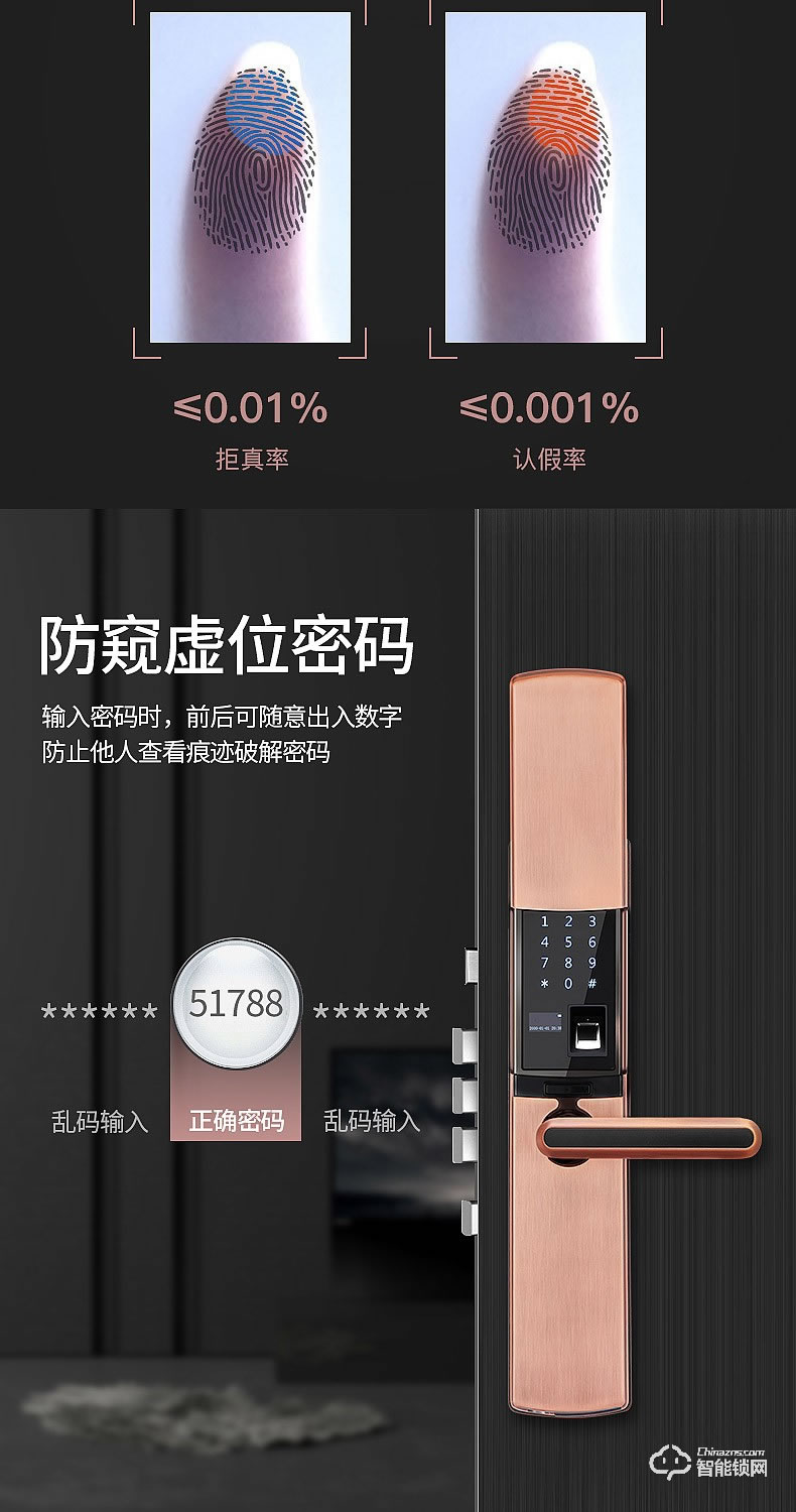 森太智能鎖 ST818遠程臨時密碼鎖防盜門滑蓋鎖