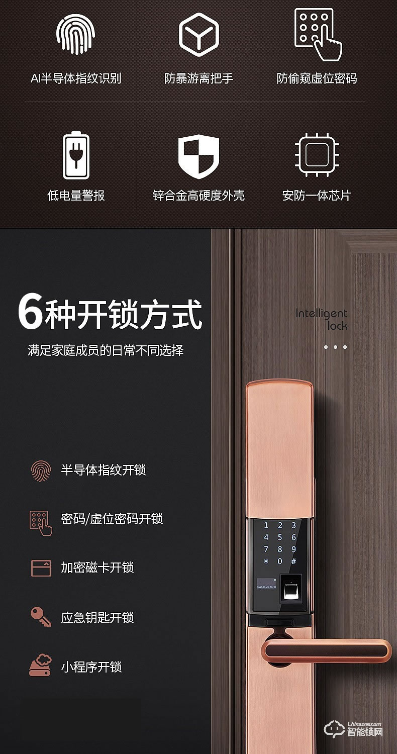 森太智能鎖 ST81防盜門鎖家用防貓眼刷卡鎖