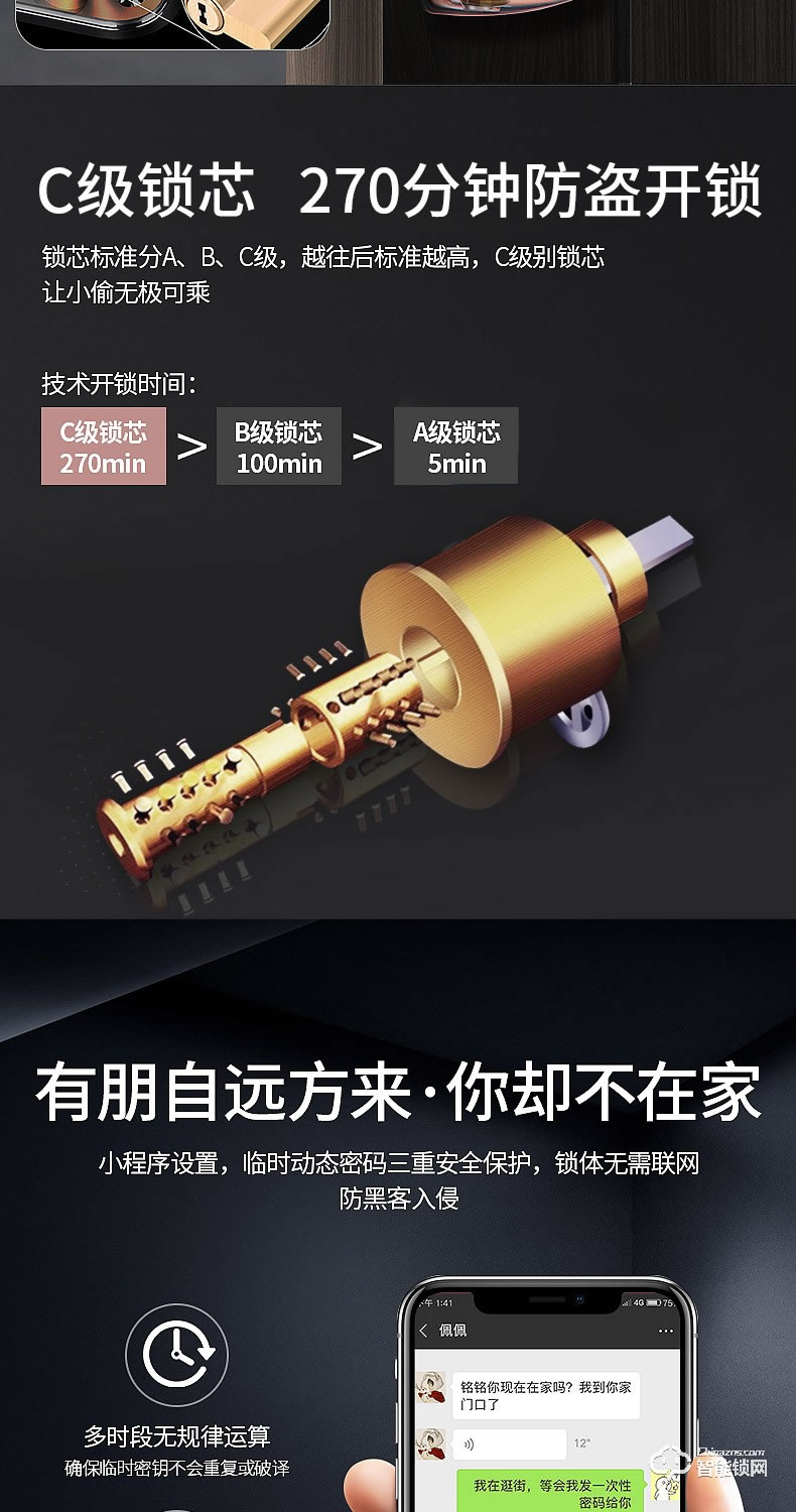 森太智能鎖 ST81防盜門鎖家用防貓眼刷卡鎖