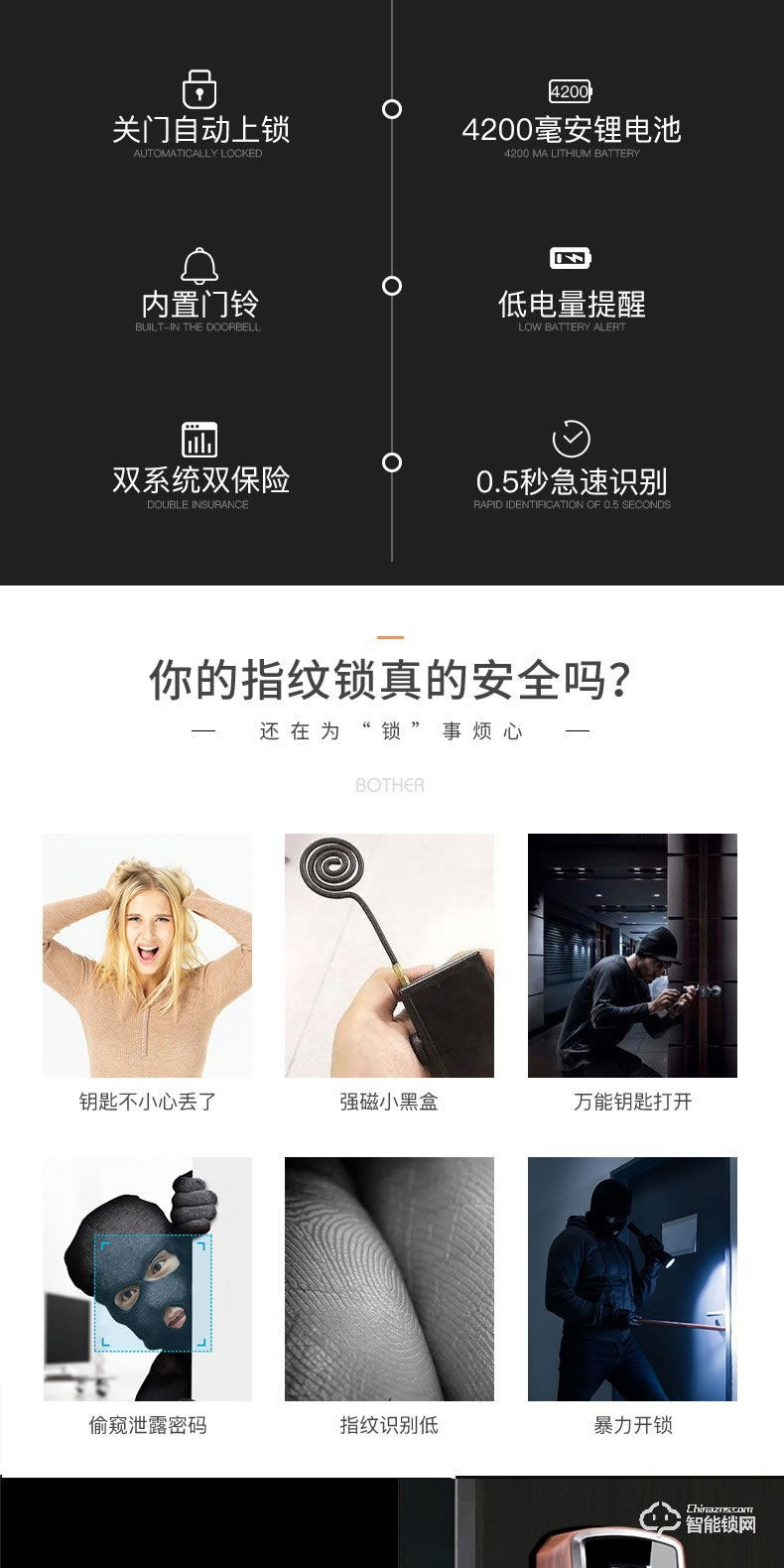 森太智能鎖 家用防盜門智能門鎖密碼鎖