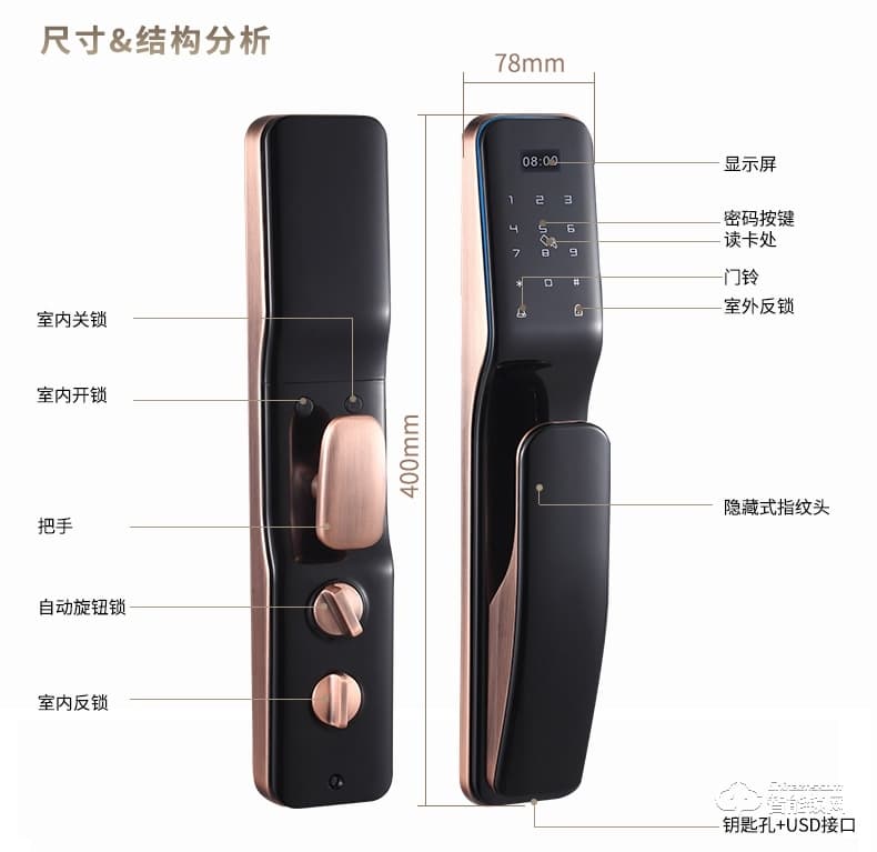 科羅格智能鎖 MG-666電子鎖大門鎖密碼鎖