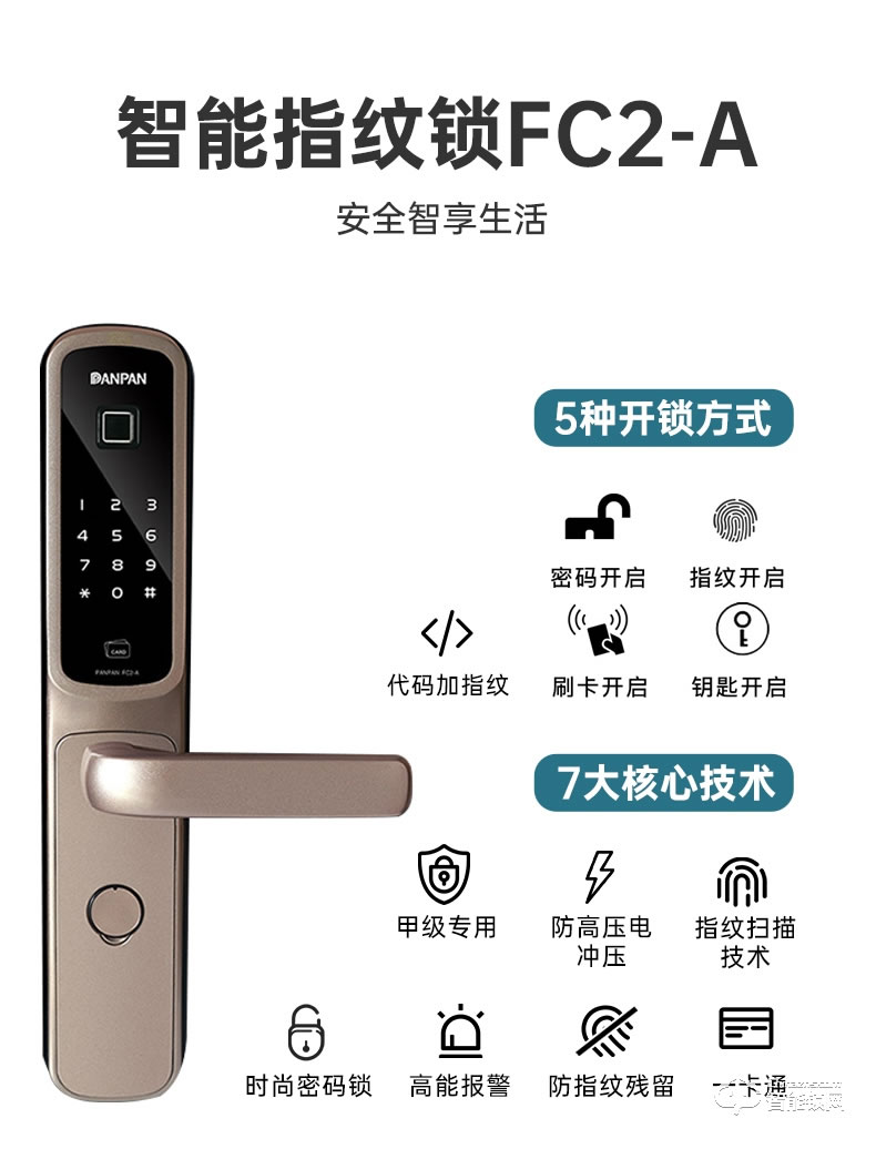 盼盼智能門 諾亞方舟智能指紋鎖甲級門