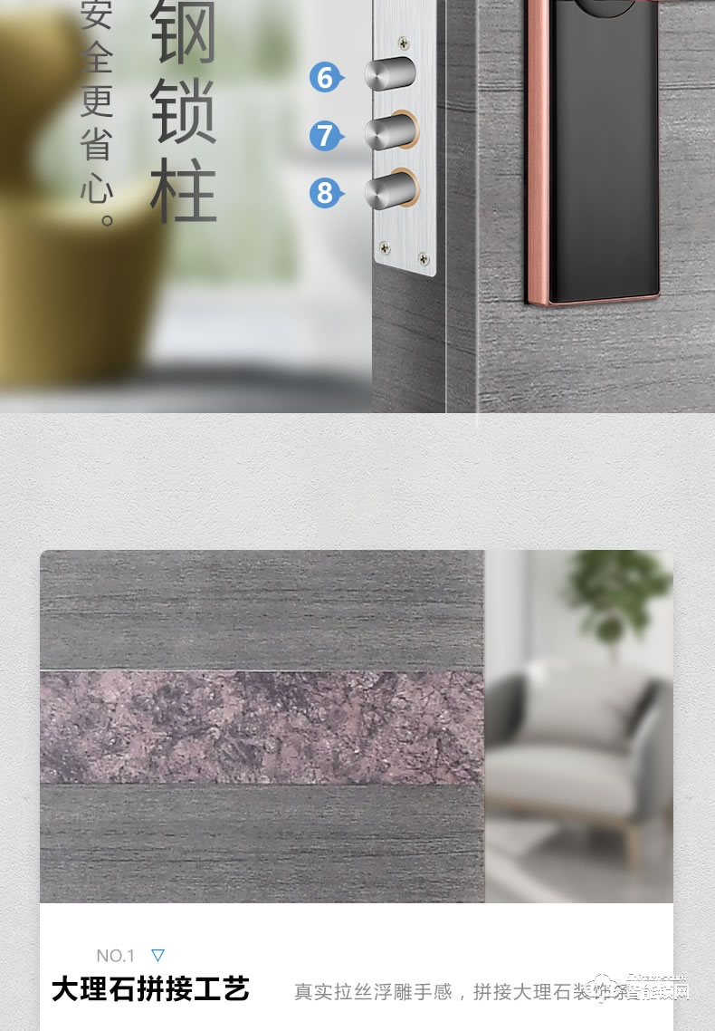 永和安智能門 吉致1家用指紋密碼安全門