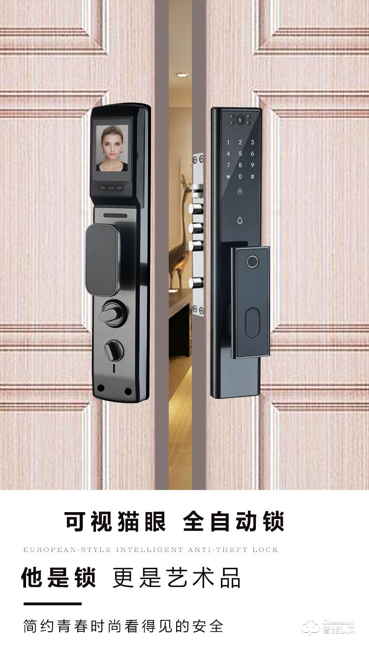 巨石智慧智能鎖 F5全自動可視家用指紋鎖
