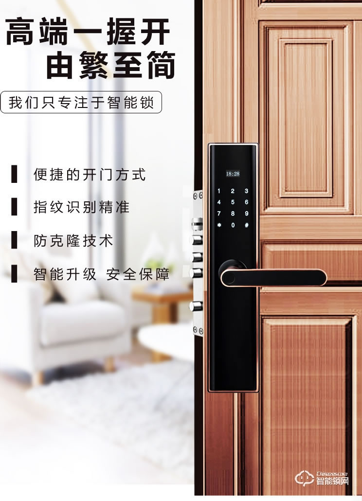 巨石智慧智能鎖 Z3木門防盜門智能鎖指紋鎖