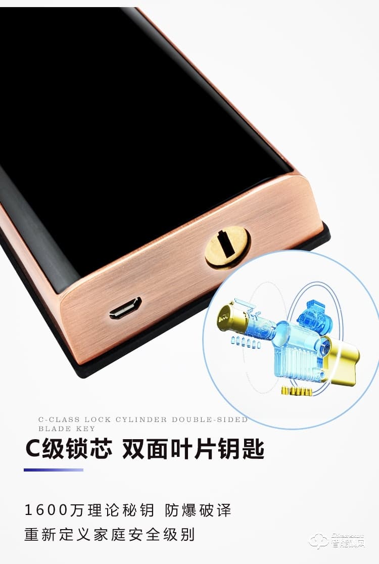 巨石智慧智能鎖 Z3木門防盜門智能鎖指紋鎖