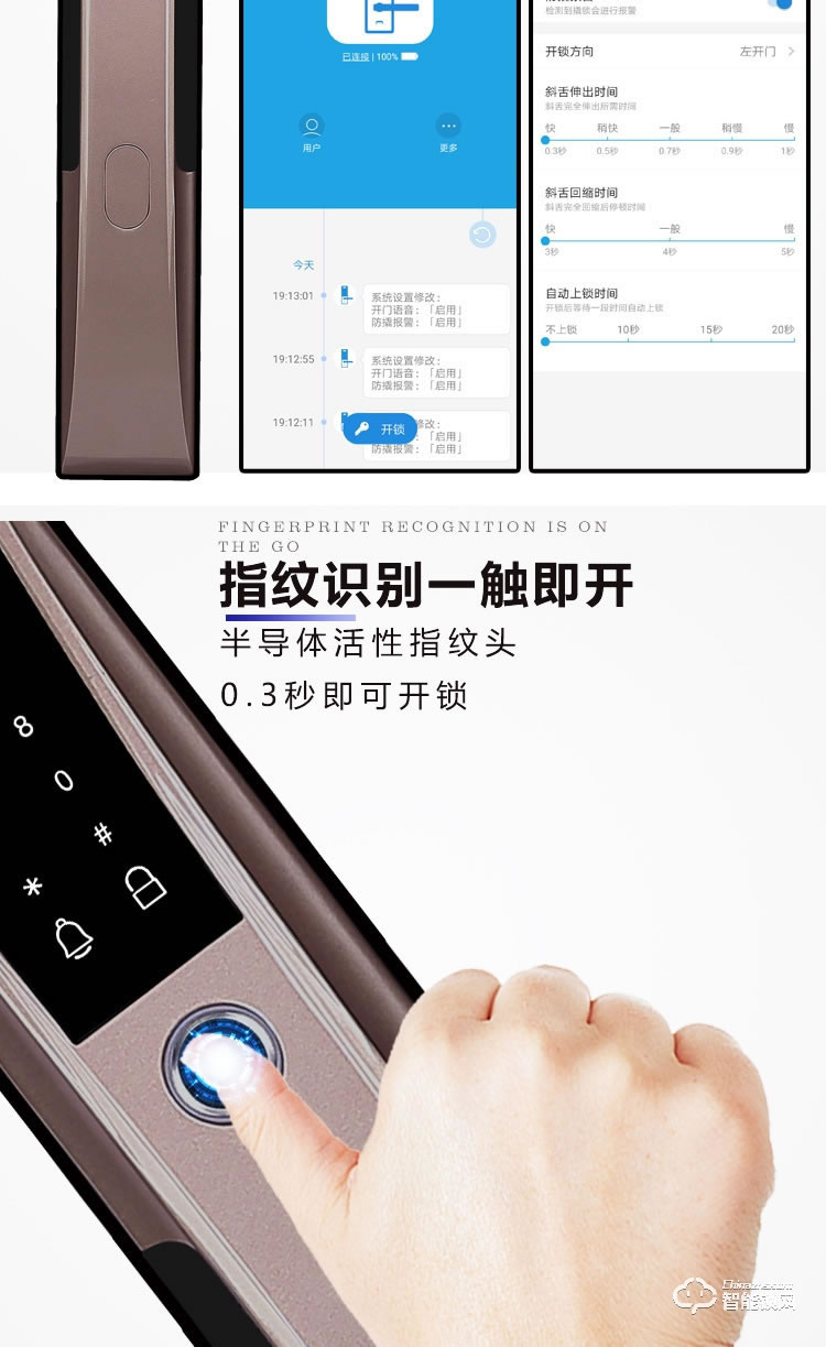 巨石智慧智能鎖 F2別墅大門鎖家用防盜門鎖