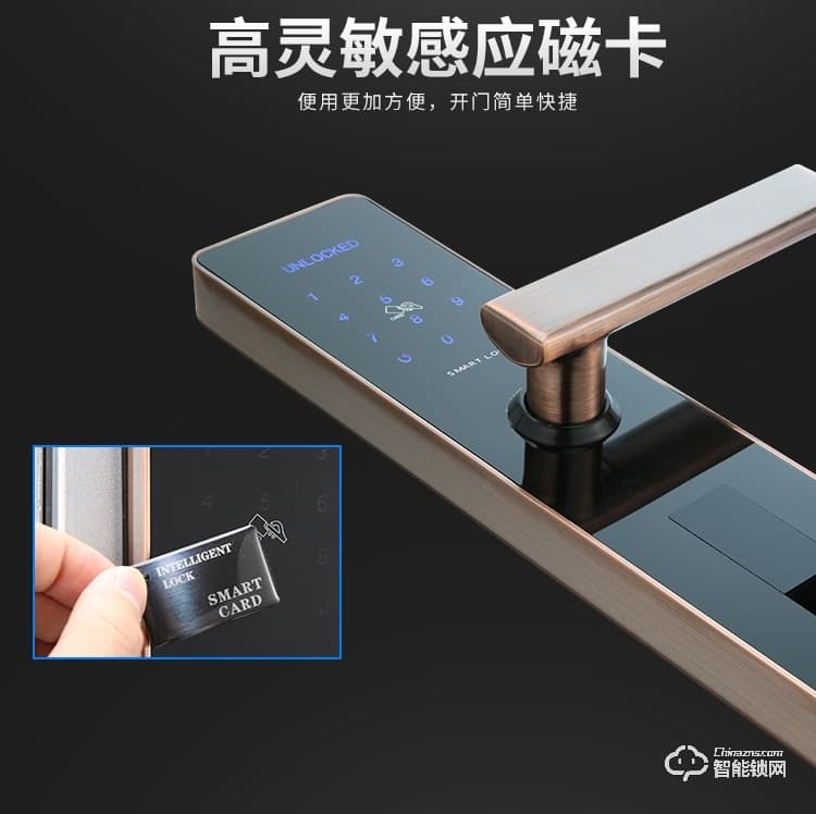 獅柯裝甲鎖 D0604家居指紋密碼鎖刷卡開鎖