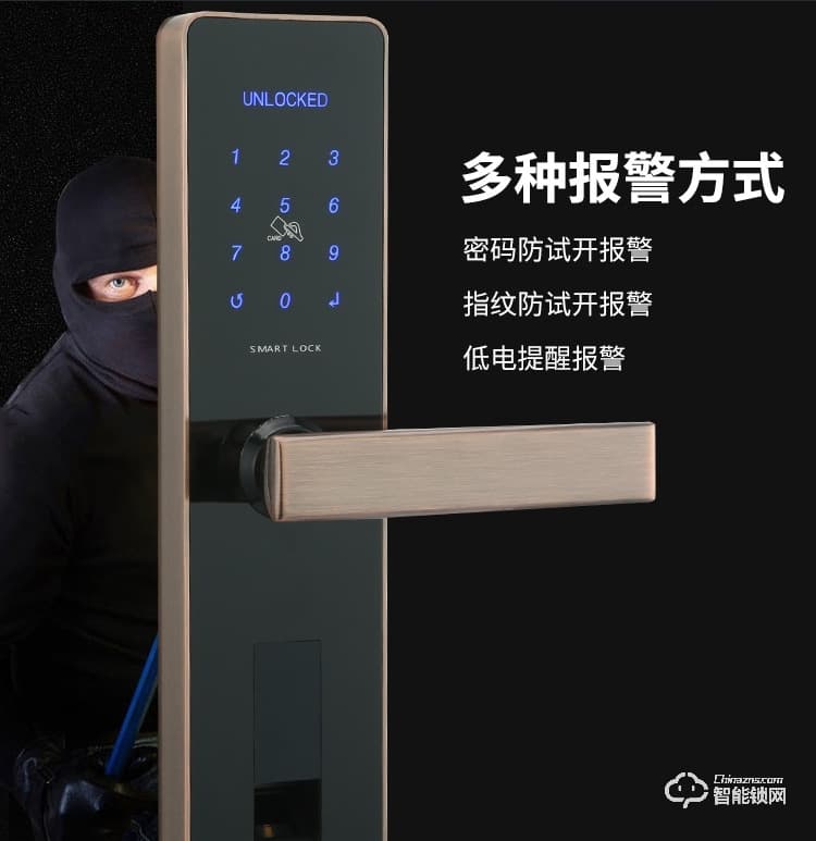 獅柯裝甲鎖 D0604家居指紋密碼鎖刷卡開鎖