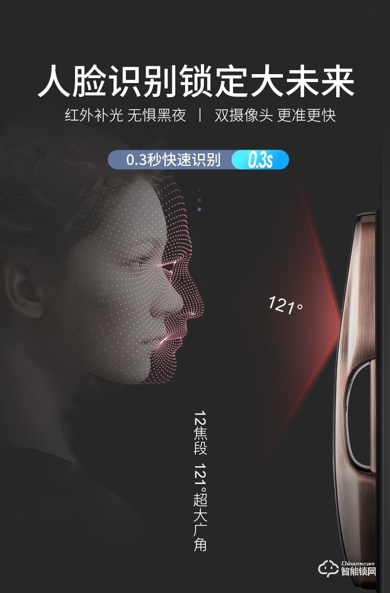 Housetek智能鎖 KZN-2全自動人臉識別智能門鎖