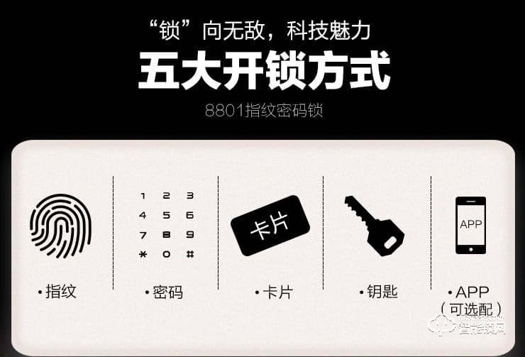 桂瓏智能鎖 GL8808家用指紋鎖密碼鎖