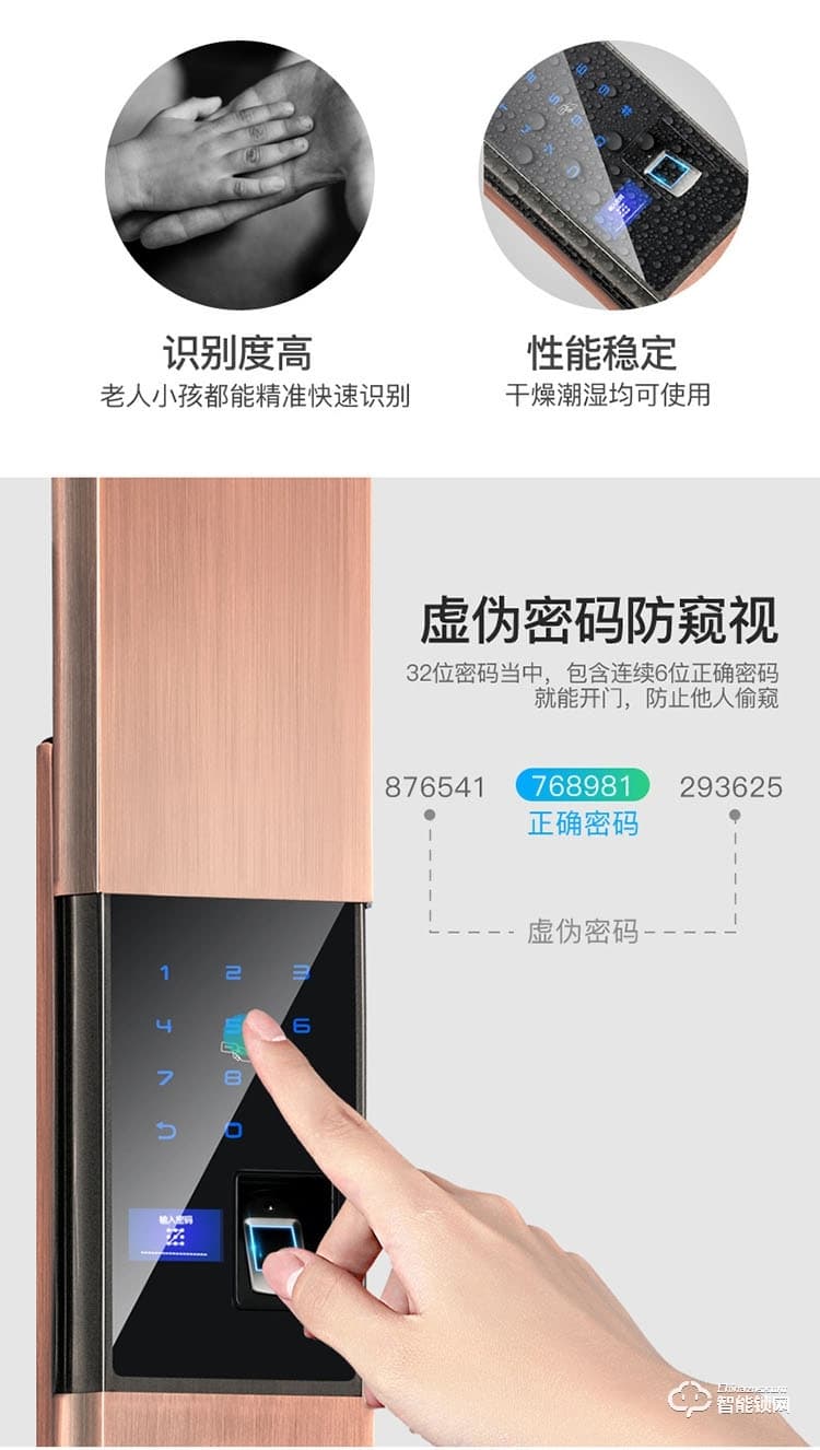 普利邦智能鎖 智能指紋鎖密碼刷卡鎖