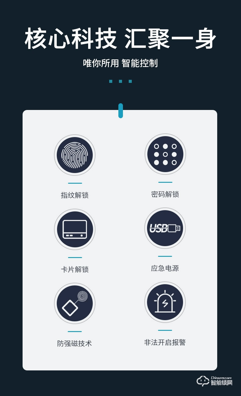 琨山通用智能鎖 Y300玻璃門指紋鎖辦公室密碼鎖