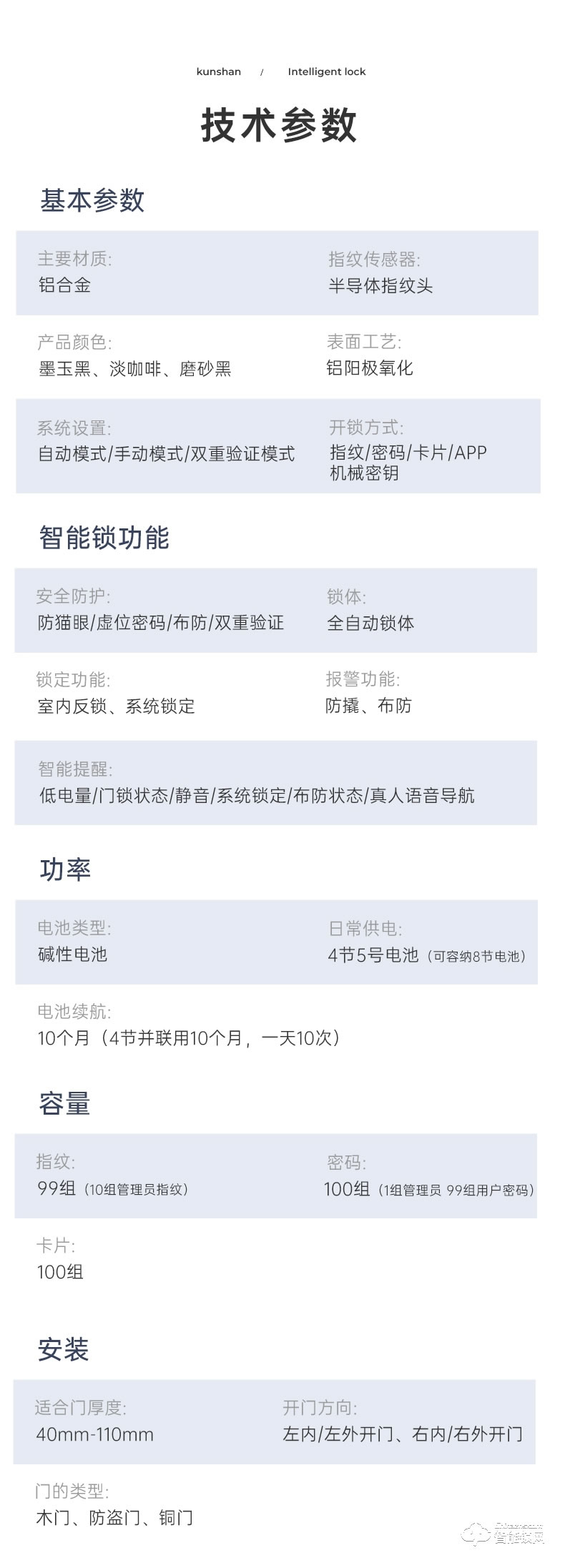 琨山通用智能鎖 W85家用防盜門木門全自動智能鎖