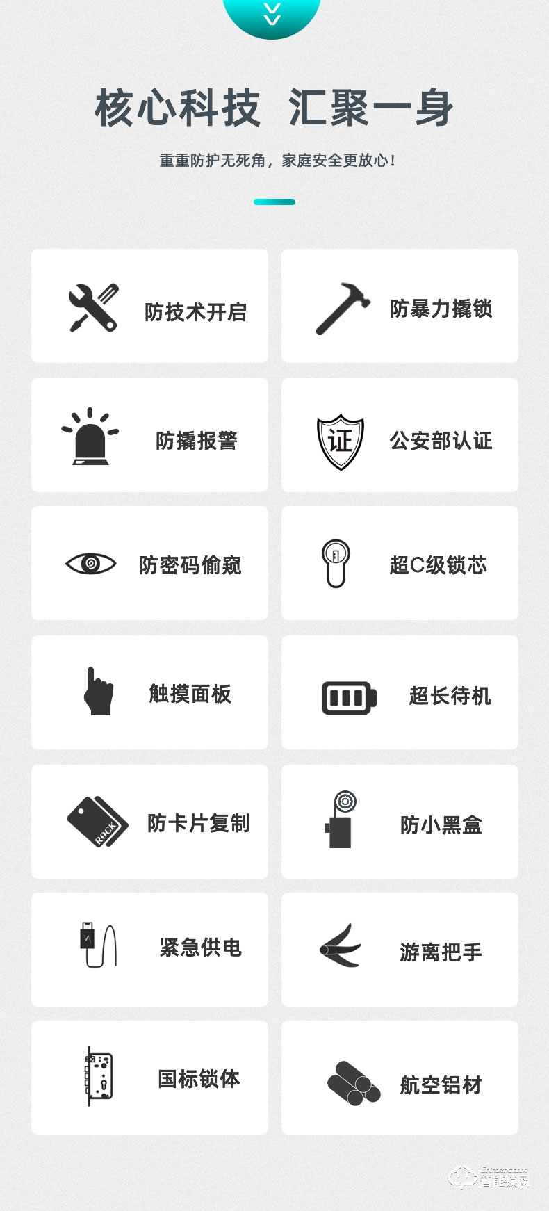 安恒通智能鎖 S6家用指紋鎖智能鎖