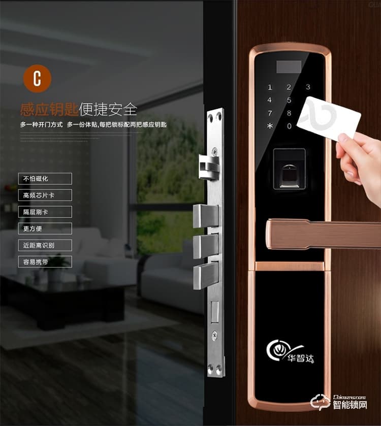 華智達(dá)智能鎖 HZD-062家用防盜門(mén)大門(mén)鎖