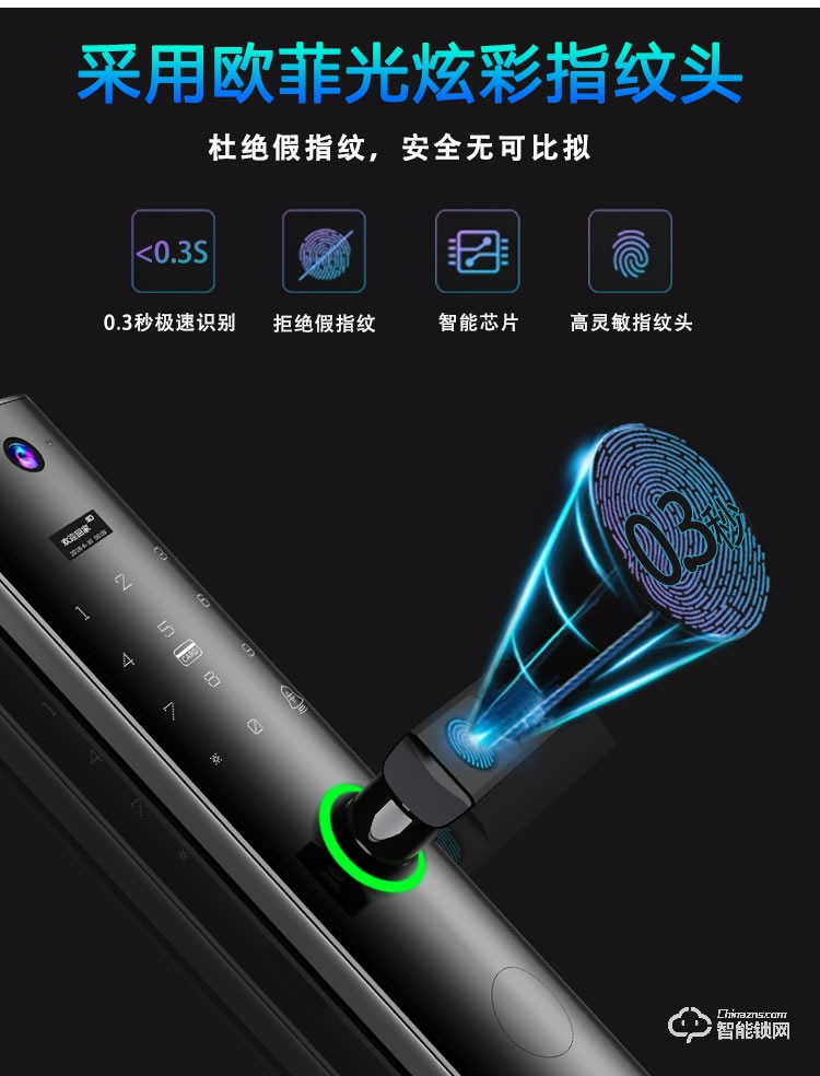 愛(ài)爾家智能鎖 Z11-M一指握把手指紋鎖貓眼智能鎖