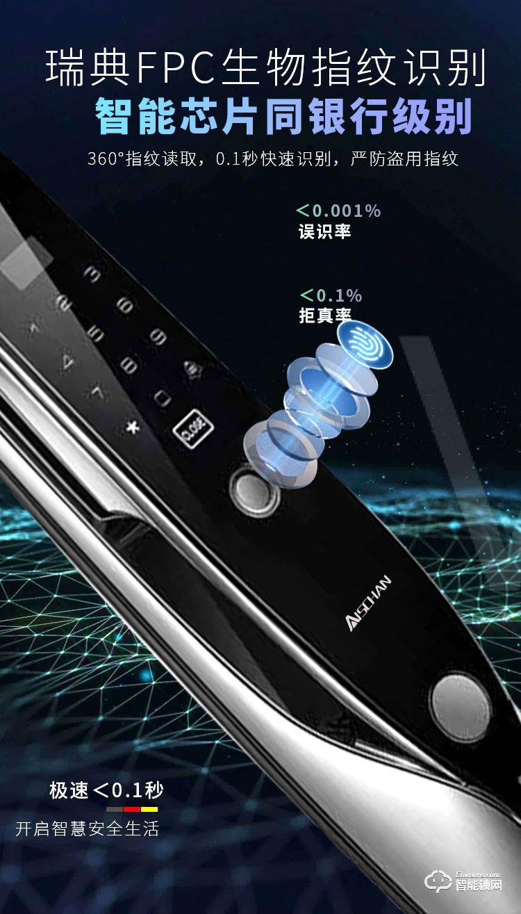艾仕臣智能鎖 AS-008家用防盜門可視遠程鎖