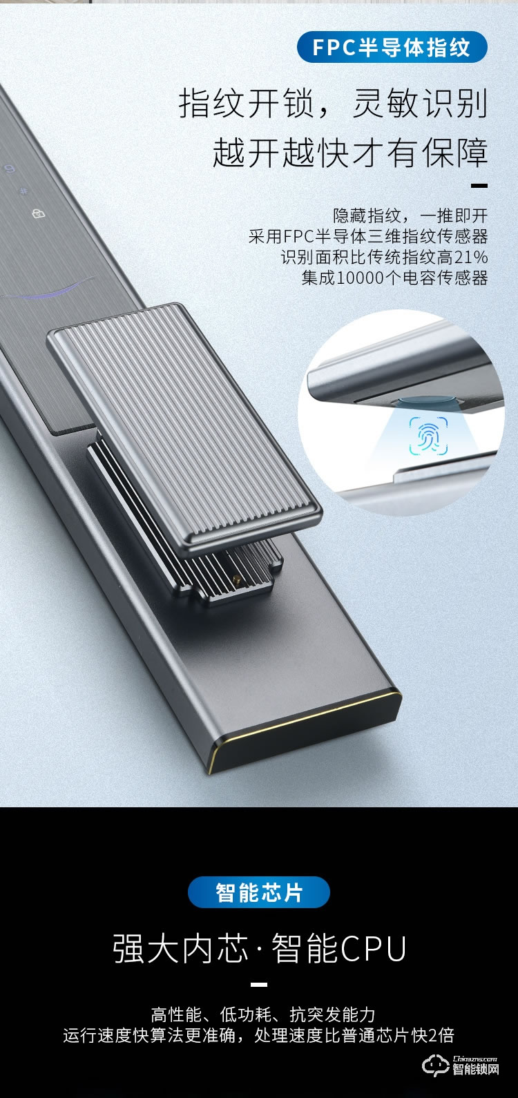 艾創米智能鎖 Q5家用防盜門刷卡密碼鎖