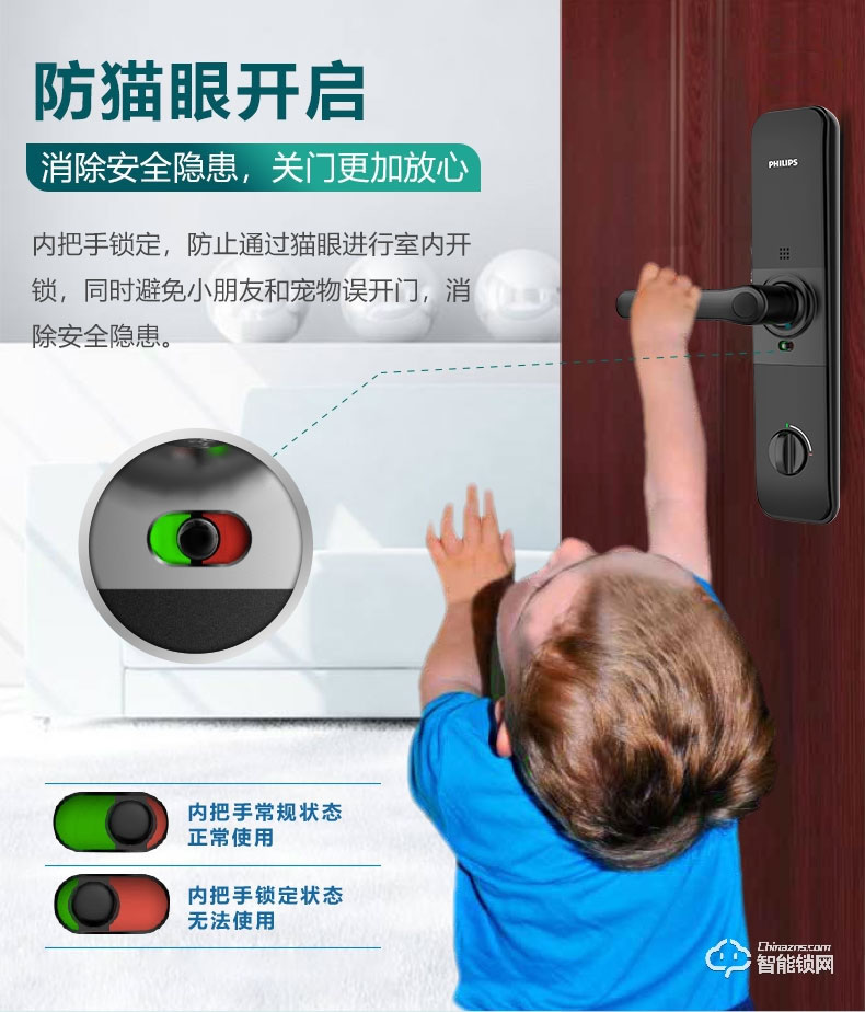 飛利浦智能鎖 7100DS家用防盜門智能鎖密碼鎖