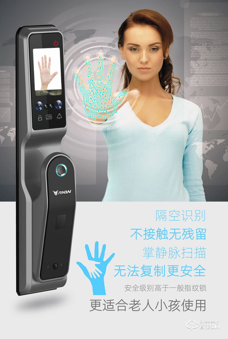 RNBN智能鎖 V9全自動(dòng)人臉識(shí)別鎖密碼鎖