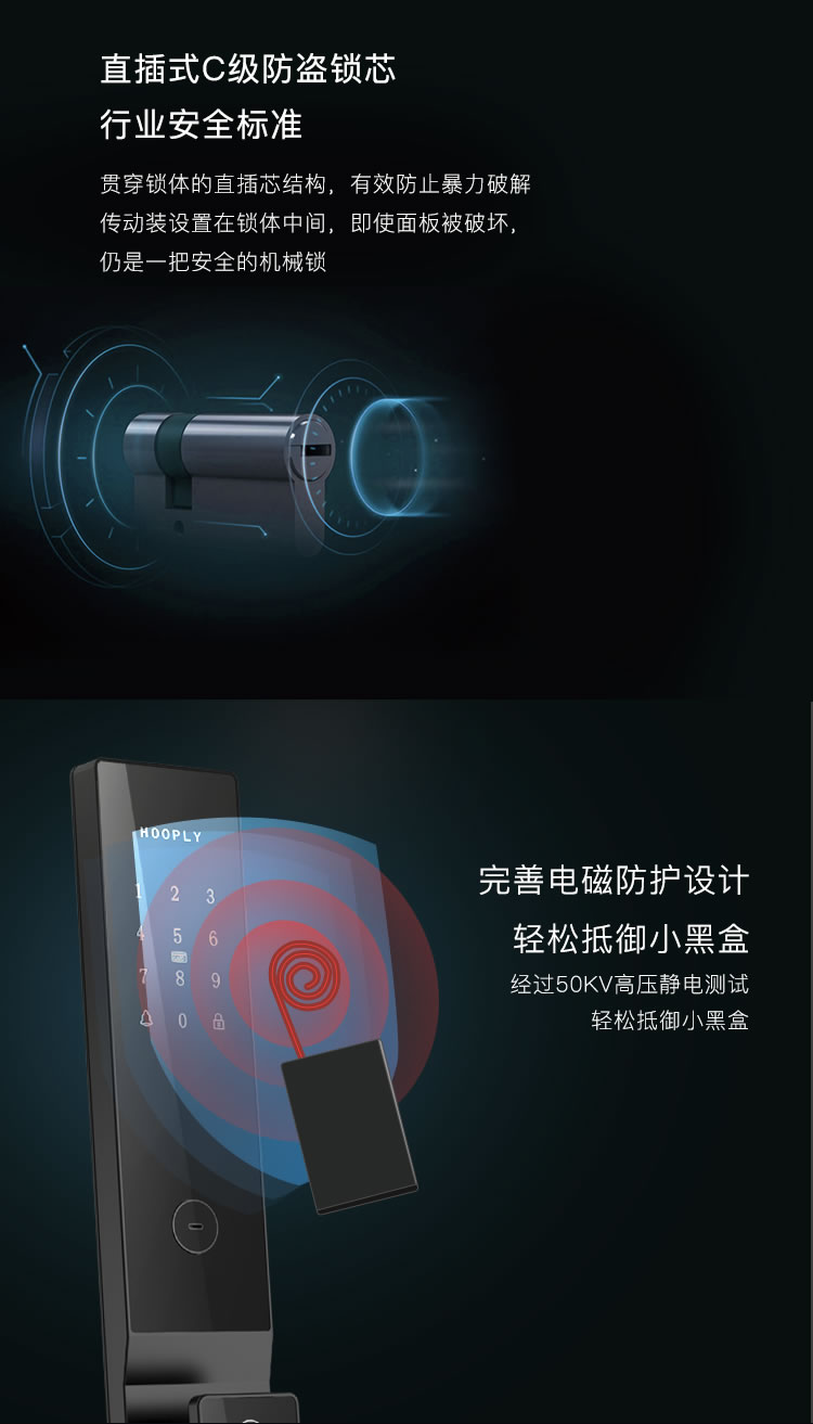 鴻利智能鎖 A31家用防盜門密碼智能門鎖