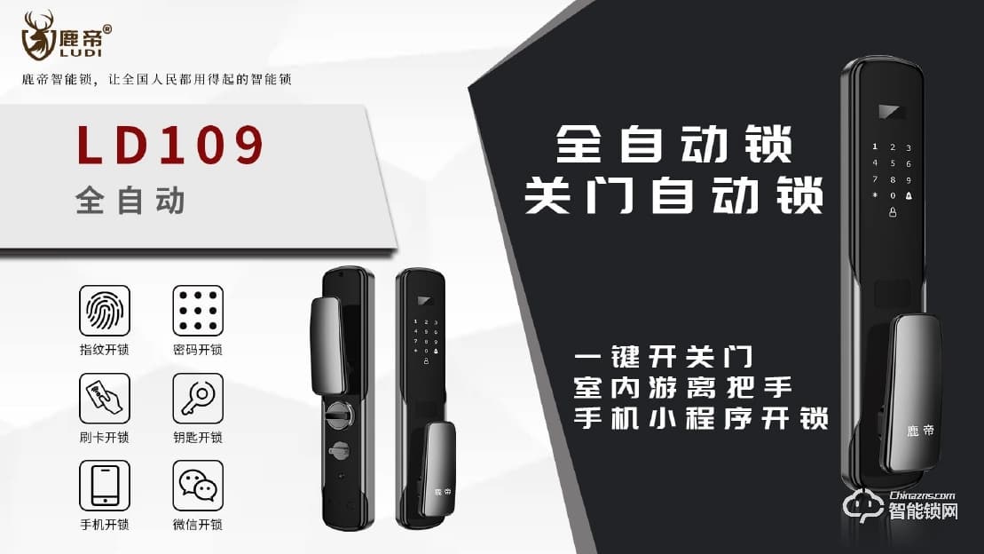 鹿帝智能鎖 LD109推拉式全自動密碼鎖
