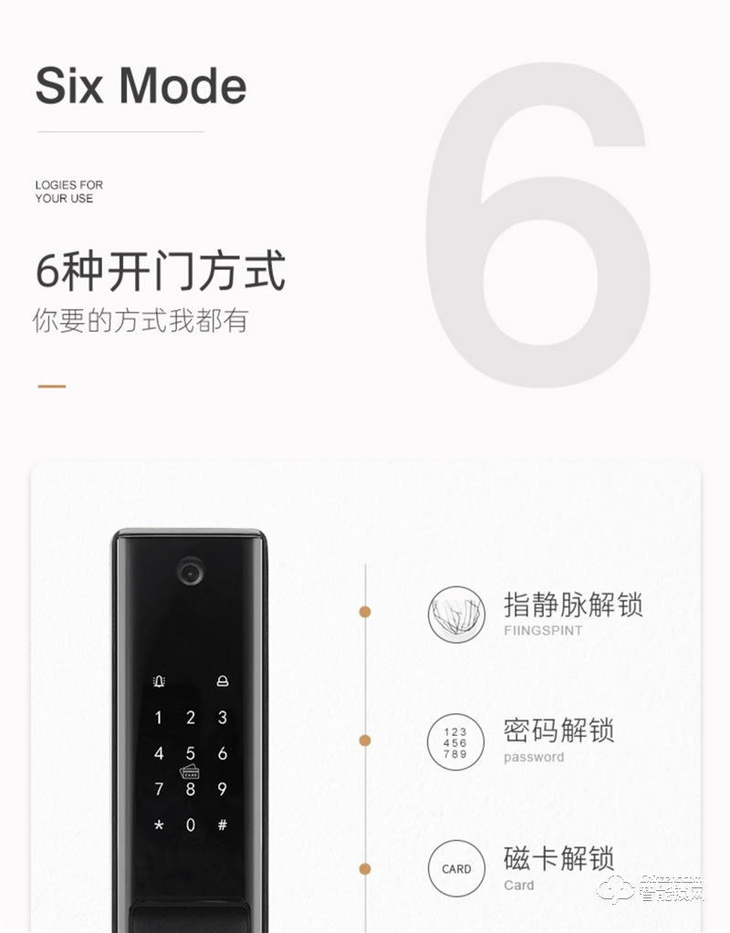 樸墅指靜脈鎖 P86視頻語(yǔ)音對(duì)講家用智能鎖