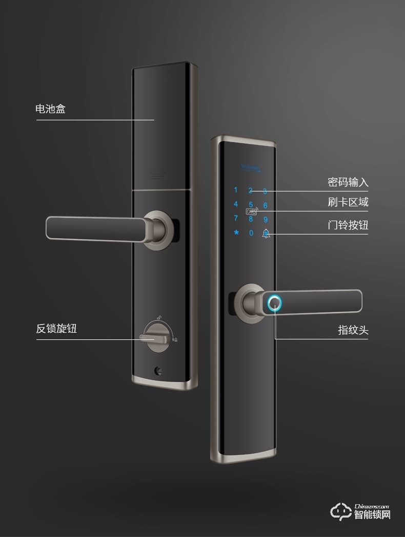 互威智能鎖 288一握開家用防盜門智能鎖