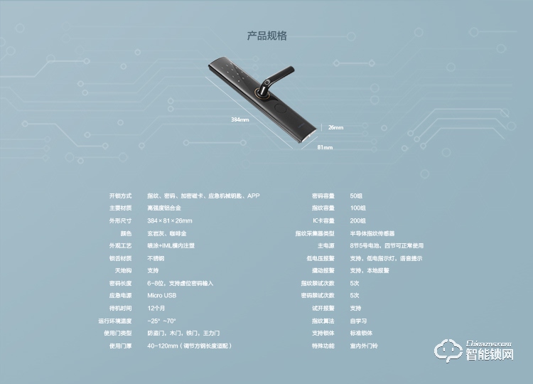 聯想智能鎖 U1家用防盜智能指紋密碼鎖