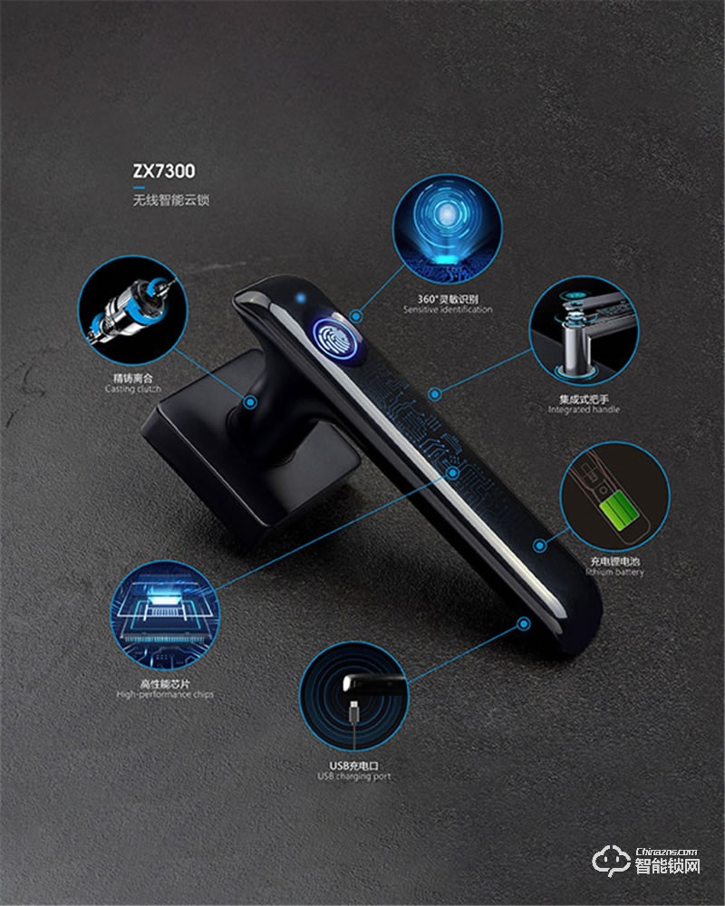 中沃智能鎖 7300分體鎖房門感應(yīng)鎖