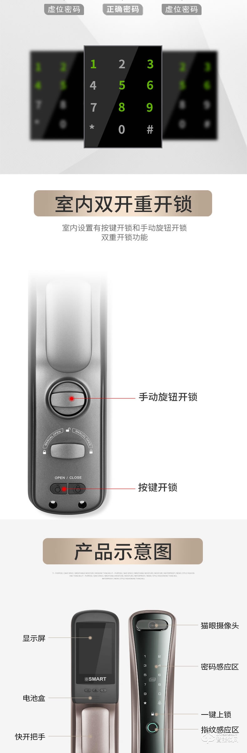 安嘉智能鎖  AN-理想家可視貓眼視頻指紋鎖