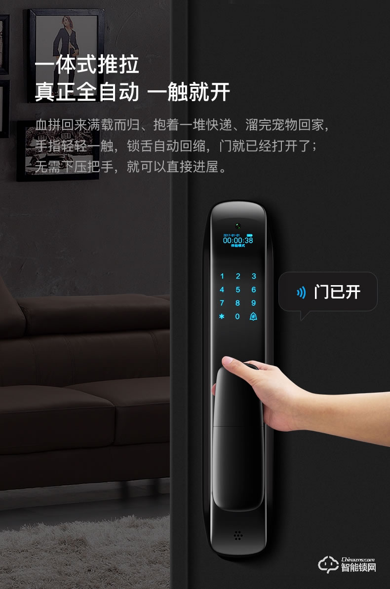 黑帆智能鎖 MJ005人臉識別全自動密碼鎖