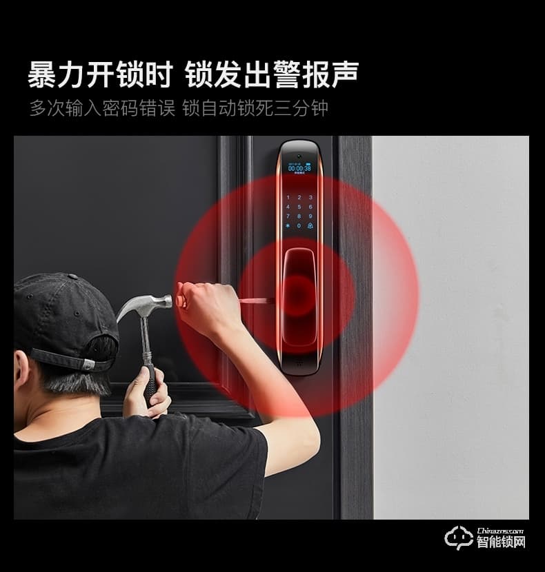 黑帆智能鎖 MJ005人臉識別全自動密碼鎖